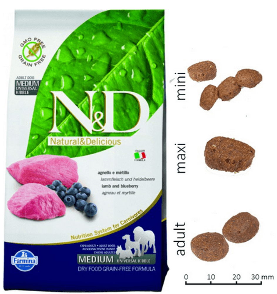 Корм Farmina N&amp;D Dog Lamb &amp; Blueberry Adult, 7 кг