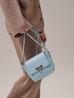 Сумка кожаная кросс-боди светло-голубой/соло