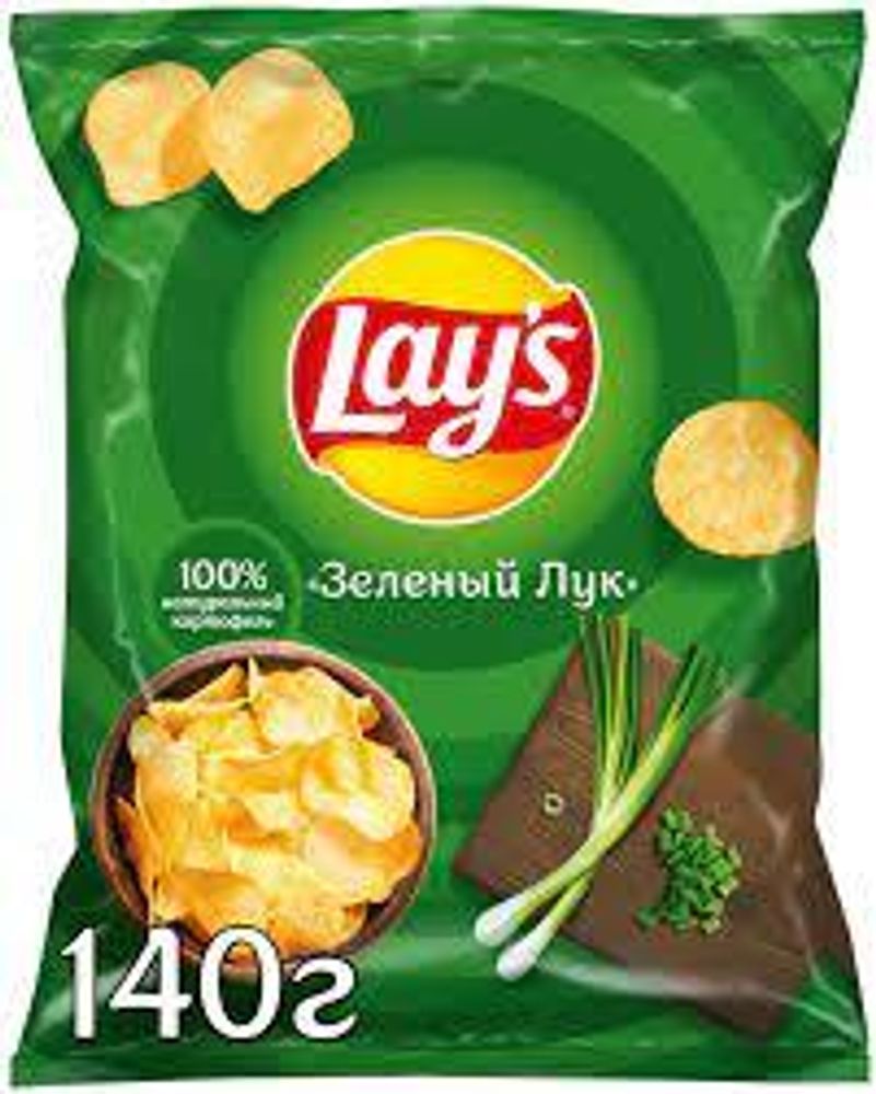 Лейс Чипсы со Вкусом Зеленый Лук 140г