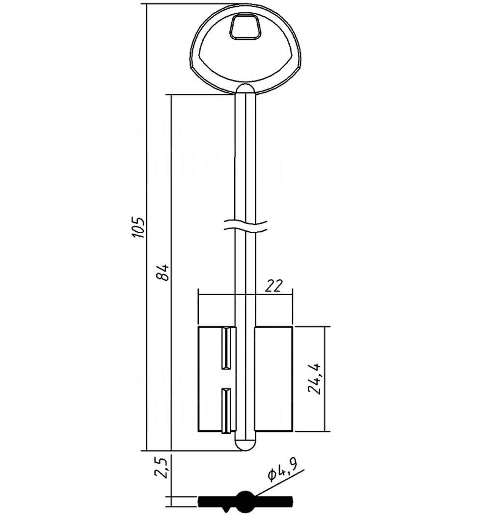 Заготовка сувальдного ключа 12748 GRD13D