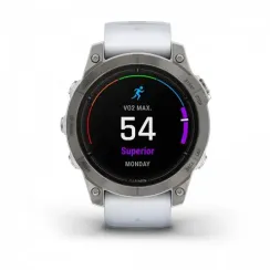 Garmin epix Pro (Gen 2) Sapphire Edition 47 мм, титановый, белый DLC, белый ремешок