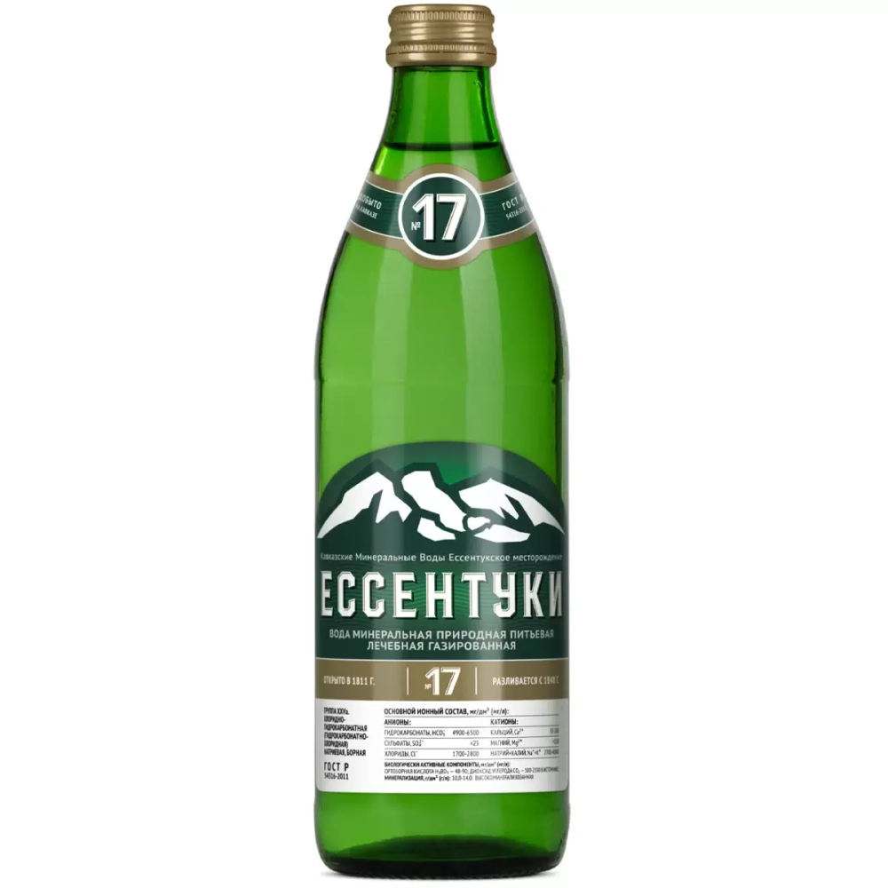 Вода мин.пит. Ессентуки №17 0,5л ст/б