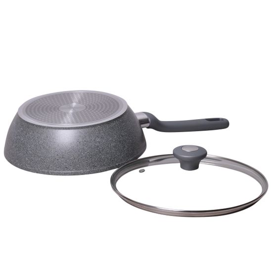 Сотейник 28 см. из алюминия с крышкой Kamille KM-4277GR с мраморным покрытием