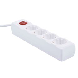 S-GCU4-3B WHITE Удлинитель серии Ultra. шнур 3м.. 4 гнезда. 16A. с-з. Белый. TM Uniel