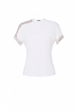 Футболка из хлопковой ткани белая 06-02-22 SS