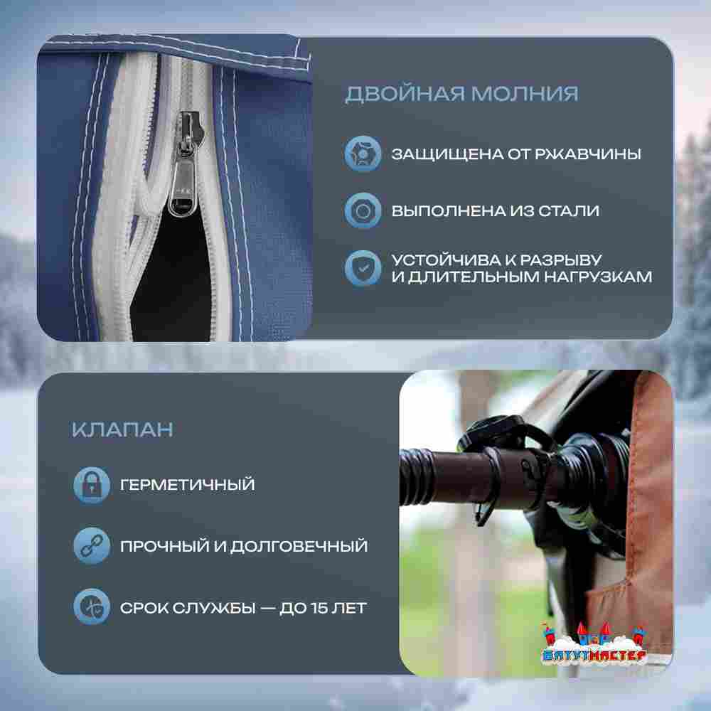 Пневмокаркасная палатка-шатёр «Снежный Очаг» 3×3×2,3 м — из ПВХ, морозостойкая