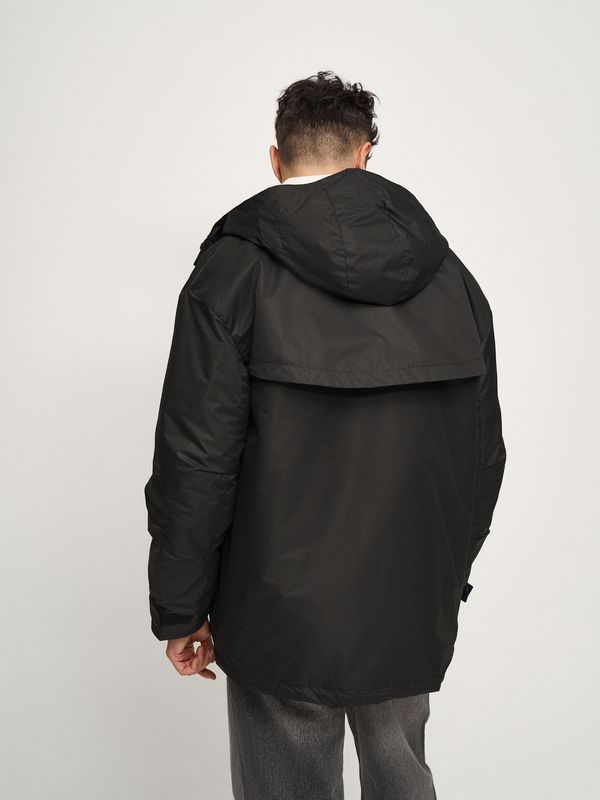 Куртка с диагональными карманами черная - фото 4