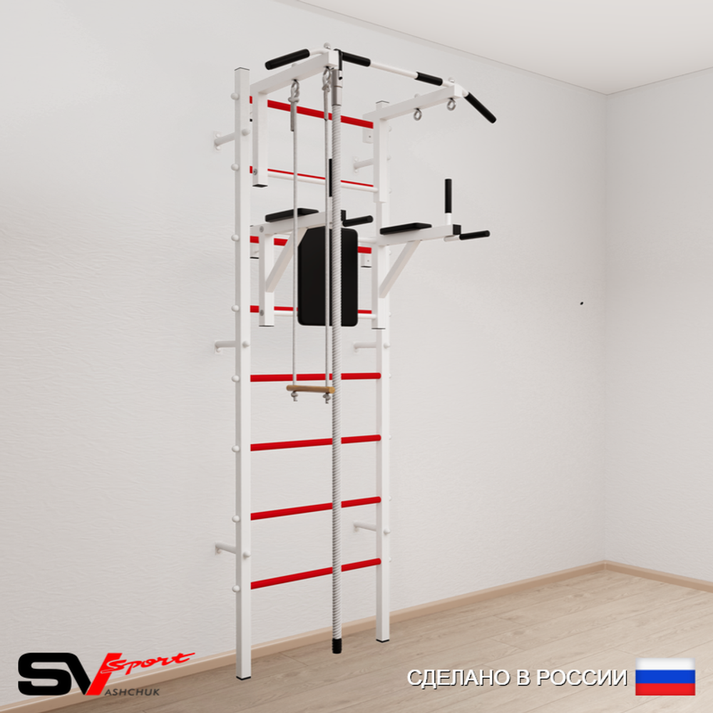 Шведская стенка Sv Sport усиленная 676 (Турник стандарт/Брусья/Канат/Трапеция)