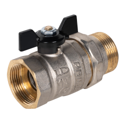 Кран шаровой латунный LD 47.32.В-ГШ.Б Ду 32 Ру 25 (бабочка с бир.)
