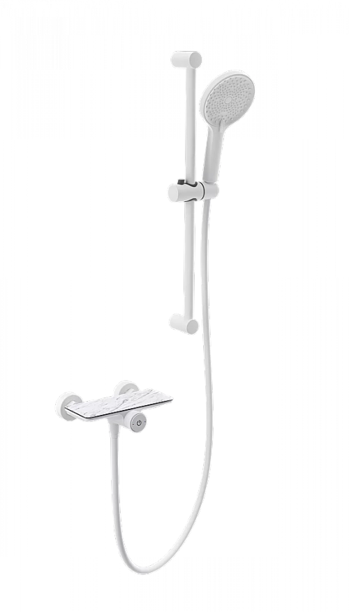 Смеситель для душа с гарнитуром WONZON & WOGHAND ClickPlate WW-B2052-A-MW белый матовый