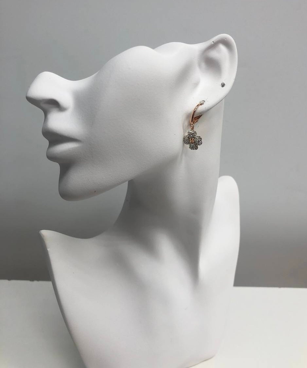 Серьги Swarovski с подвесами в виде клеверов, покрытых кристаллами