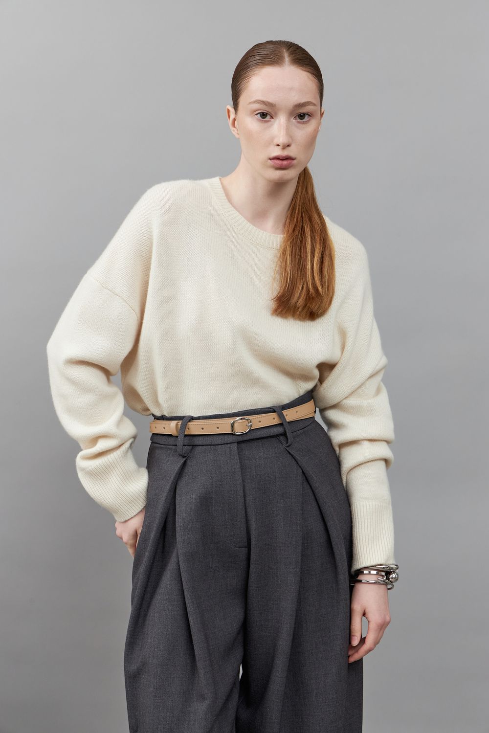 БАЗОВЫЙ ТОНКИЙ РЕМЕНЬ С МЯТОЙ ПРЯЖКОЙ BEIGE