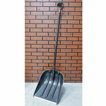 Лопата снеговая "Эверест" 380*530мм с металл. крашеным черенком и V-обр ручкой