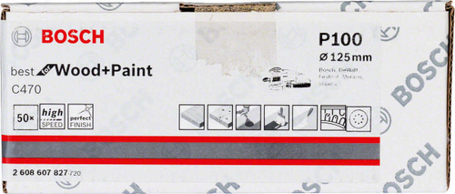 Шлифлист 125 мм BOSCH C470, P240, 8 отв., 50шт. 2608607830