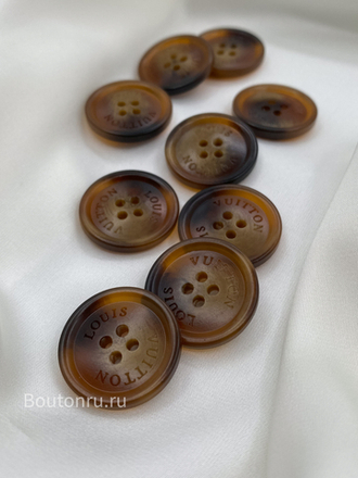 Пуговицы ЛВ на прокол коричневые с прожилками