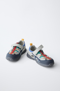 ZARA BAREFOOT КРОССОВКИ С ВЫРЕЗАМИ, РАЗНОЦВЕТНЫЙ