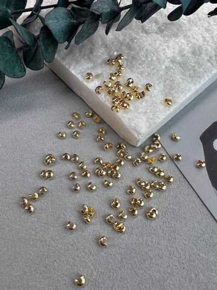 Обжимные бусины 3 мм, позолота 14k, 100 штук