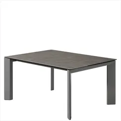 Стол раздвижной Atta 160-220x90 см, антрацит, серая керамика