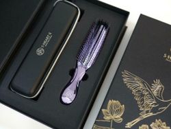 S-HEART-S Подарочный набор с расческой PREMIUM и чехлом (Фиолет с длинной ручкой)