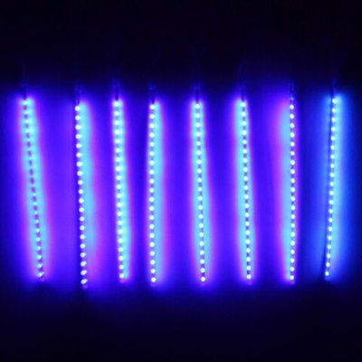 Гирлянда для улицы БАХРОМА ш2,0 м* в50 см 36 ламп LED «Тающая сосулька спираль», Синий (8 трубок), 18 режимов