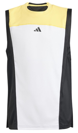 Футболка для девочки теннисная Adidas Girls Aeroready Pro Tank - white/orange/black