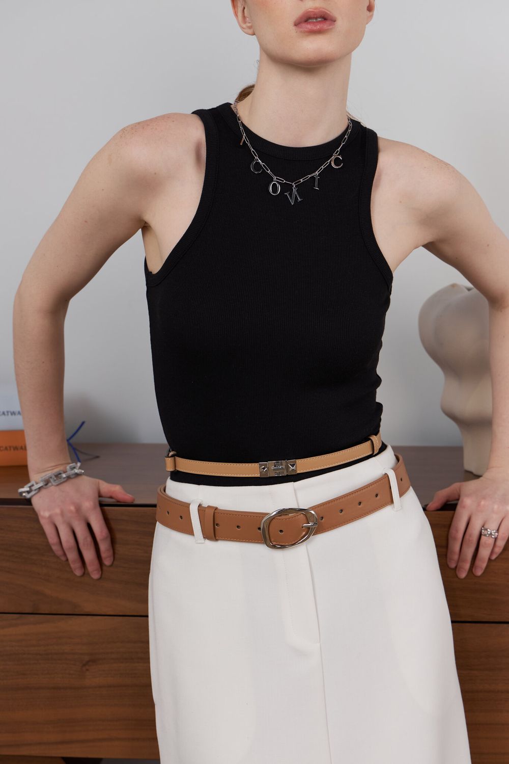 ТОНКИЙ РЕМЕНЬ С ЗАМОЧКОМ BEIGE|NUDE