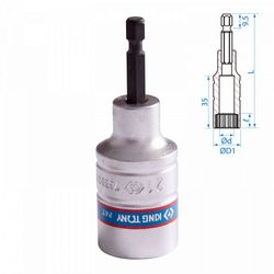KING TONY (76B821M) Головка для шуруповерта двенадцатигранная 1/4", 21 мм, L = 80 мм