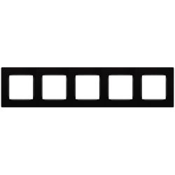Рамка для розеток и выключателей ЭРА Серия 12 12-5205-06 на 5 постов, Классик, чёрный
