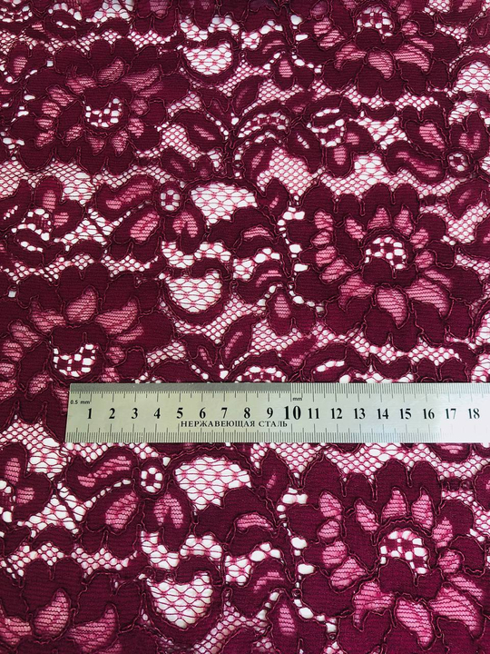 Кружевное полотно, кордовое, бордовый