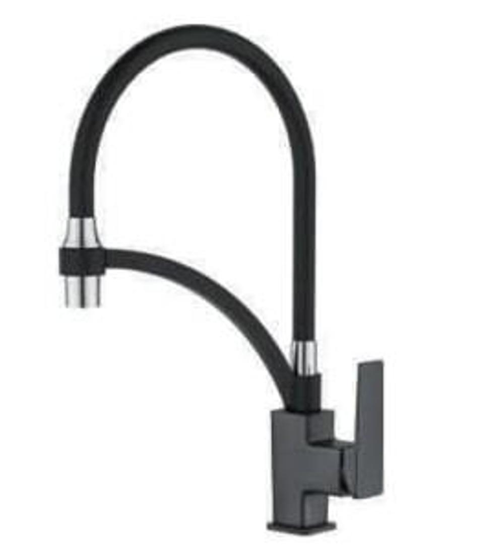 СМЕСИТЕЛЬ Д/КУХНИ С ГИБ. СИЛИК. ИЗЛИВОМ CASELA 54178B-2 ЧЕРН
