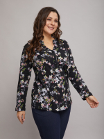 Блузка БЛ-22/черный-лилии