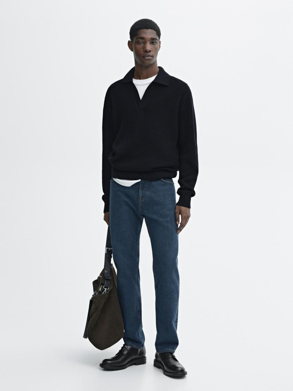 Massimo Dutti Джинсы облегающего кроя с эффектом потертости, индиго