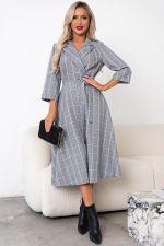 Платье в клетку (серый) Р11-1225/3 Nikol