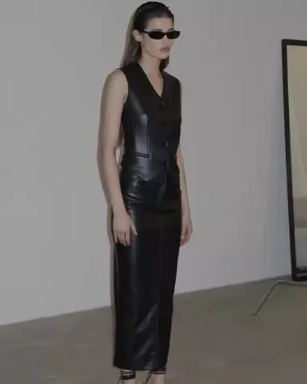 Жилет из экокожи, женский