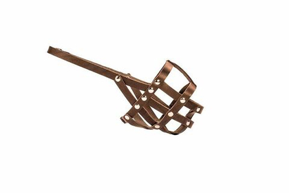 ДАРЭЛЕНД Намордник кожаный сетчатый №2 (лайка), коричневый