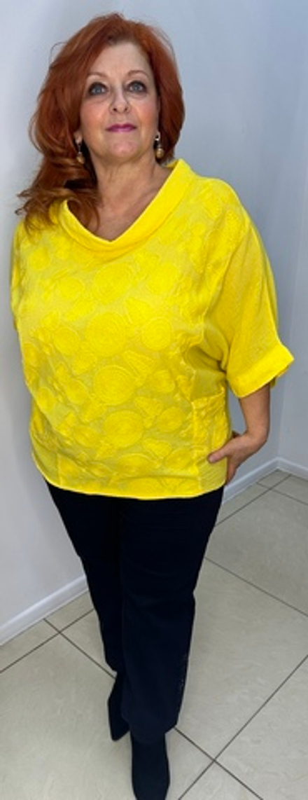 Комбинированный блузон-туника с хомутом