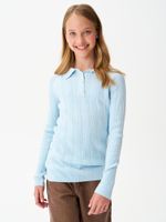 Джемпер поло для девочки1327 небесно-голубой