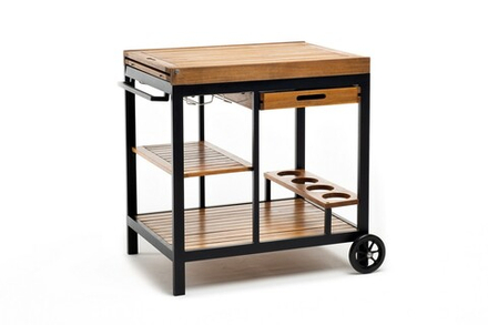 Стол сервировочный Joygarden НОРД раздвижной, темный графит, коричневый