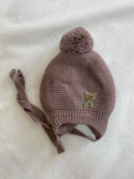 Вязаный комплект на выписку 5 предмета "Happy Kids" (одеяло, бант, комбинезон, шапочка, пинетки) (Цвет: Фиолетовый)