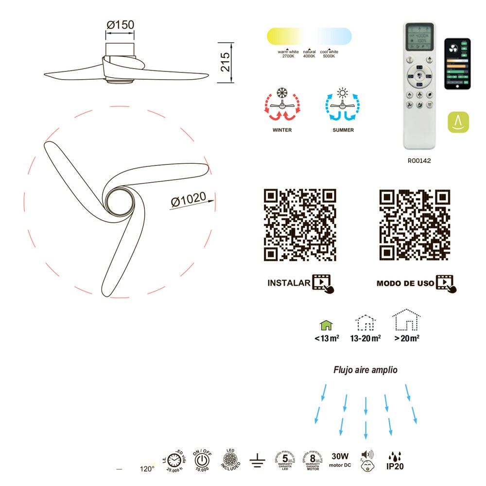 9066 Люстра потолочная-вентилятор GROENLAND