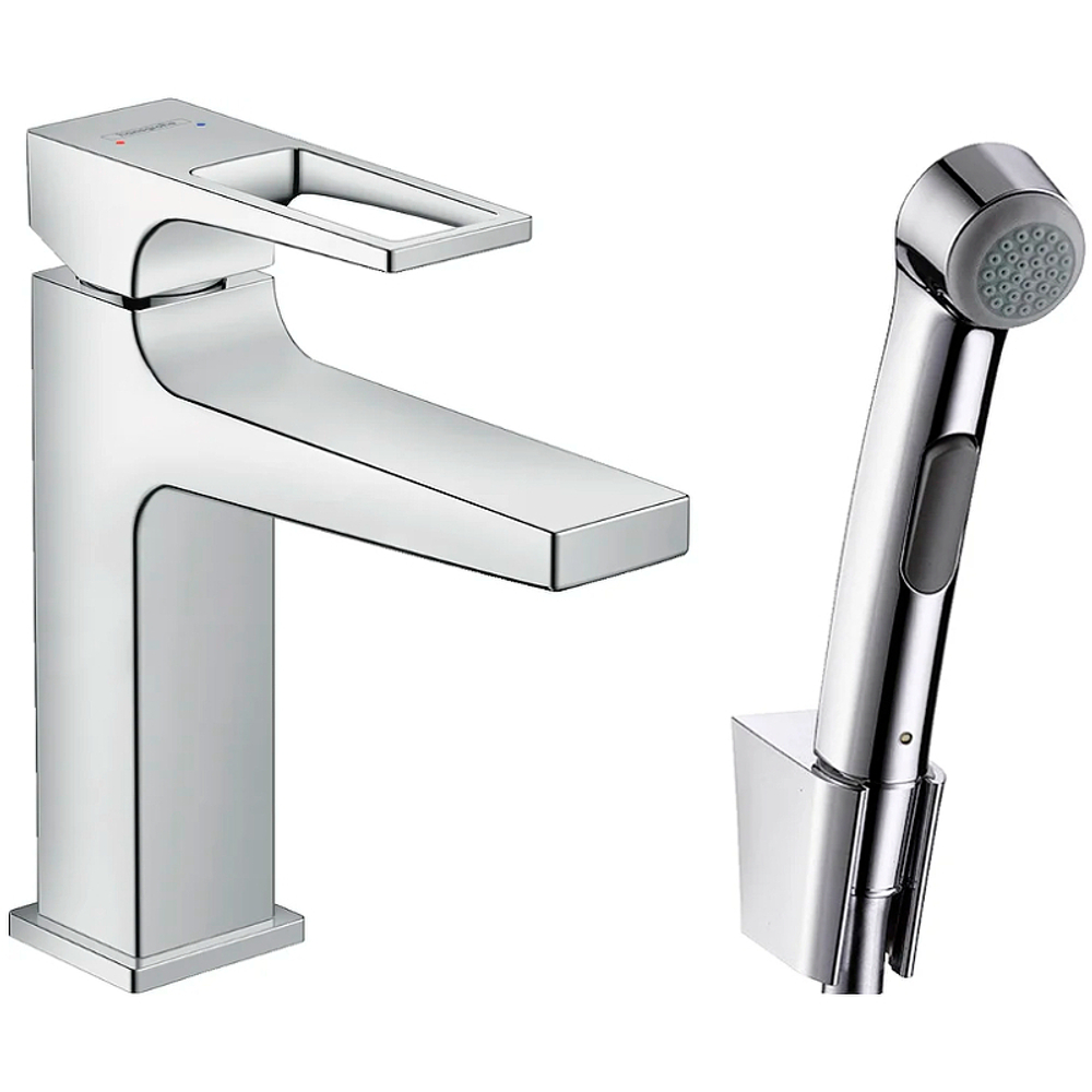 Смеситель для раковины Hansgrohe Metropol 74522000 с гигиеническим душем хром