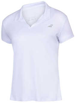 Футболка для девочки теннисная Babolat Play Polo Girl - white