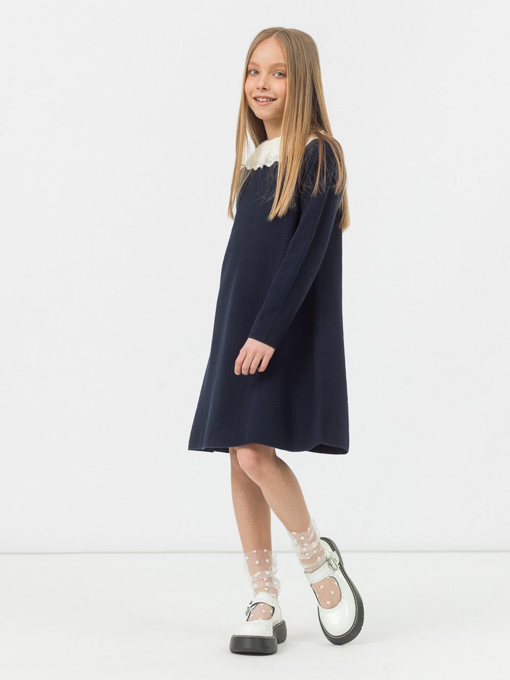 Платье для девочки в школу AT1082 синий