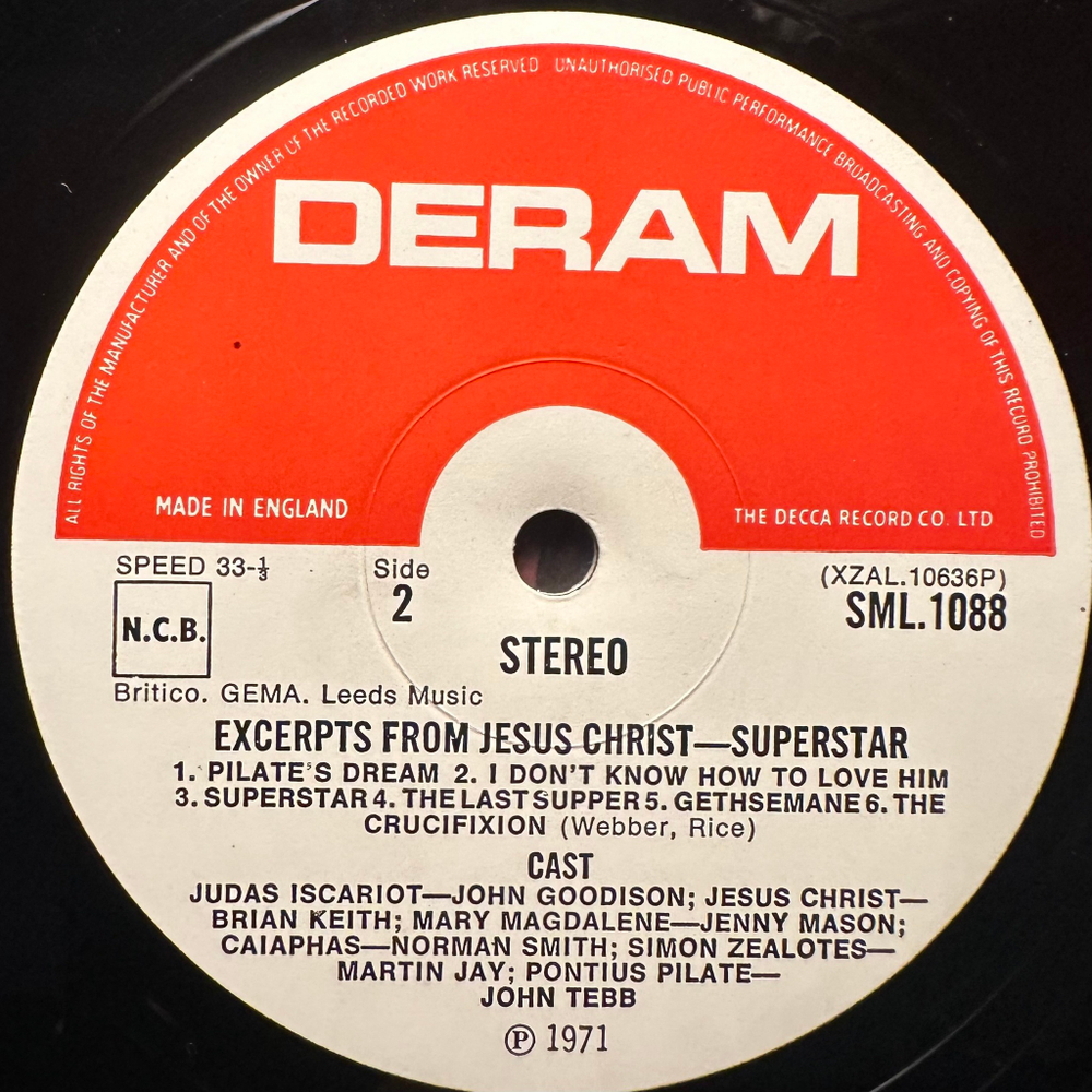 Excerpts From Jesus Christ Superstar (Англия 1971г.)