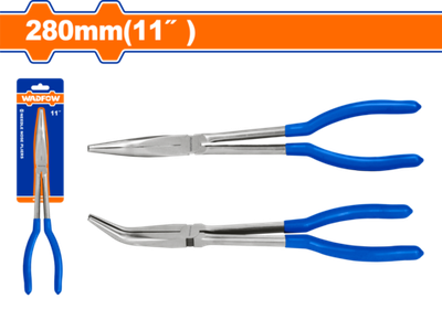 Длинногубцы с удлинёнными рукоятками и загнутыми на 45 градусов 280 мм WADFOW WPL2E11
