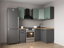 Кухонный гарнитур угловой Изумруд 2000х1200 столешница 26 мм (с отдельно стоящей плитой)
