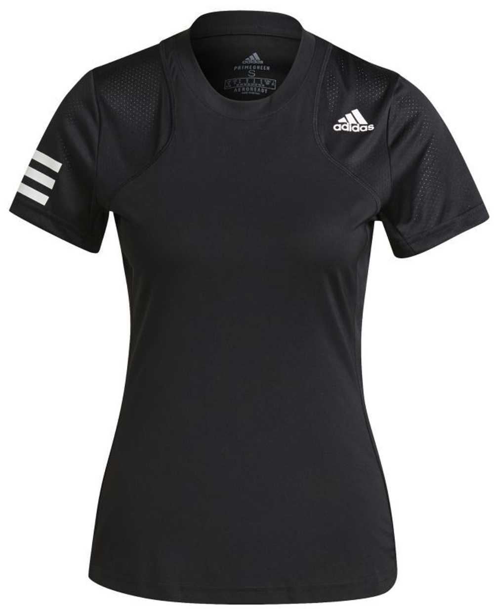 Женская теннисная футболка Adidas Primegreen Aeroready Club Tee - black/white