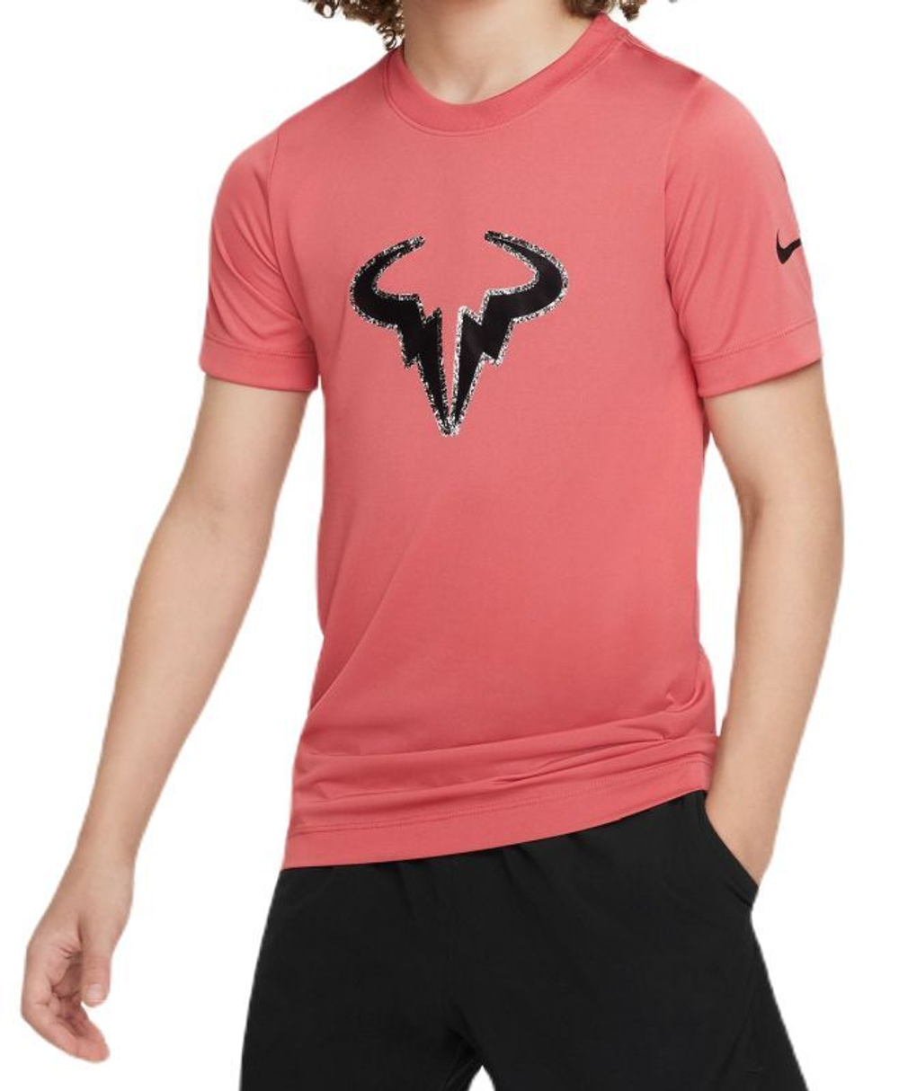 Детская теннисная футболка Nike Rafa Training T-Shirt - adobe/black