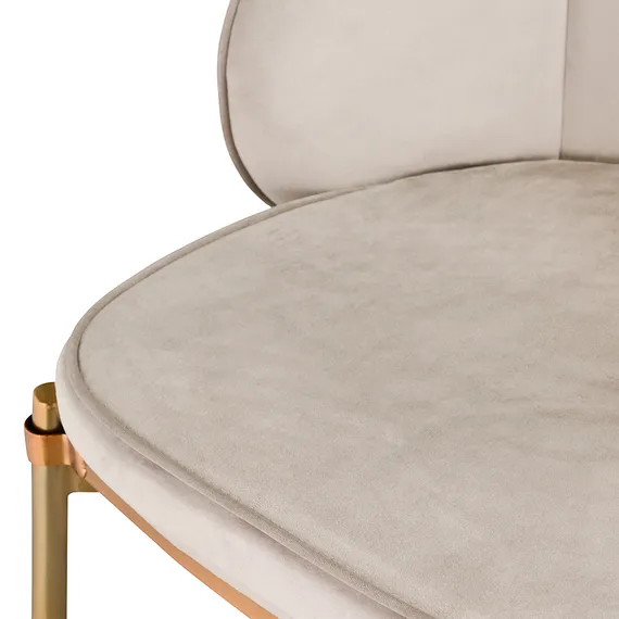 Полубарный стул Coral серо-бежевый велюр с золотыми ножками