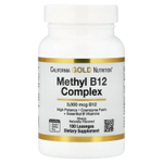 California Gold Nutrition, комплекс с метилом и витамином B12 с фолатом, биотином и витамином B6, со вкусом вишни, 100 пастилок